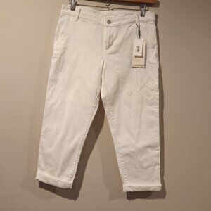 CALVIN KLEIN white ultimate skinny cropped cuffed jeans size 30
